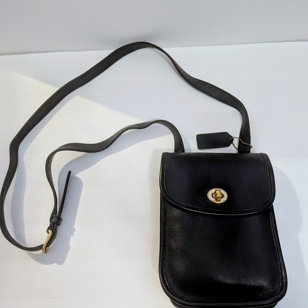Black Leather Crossbody Bag